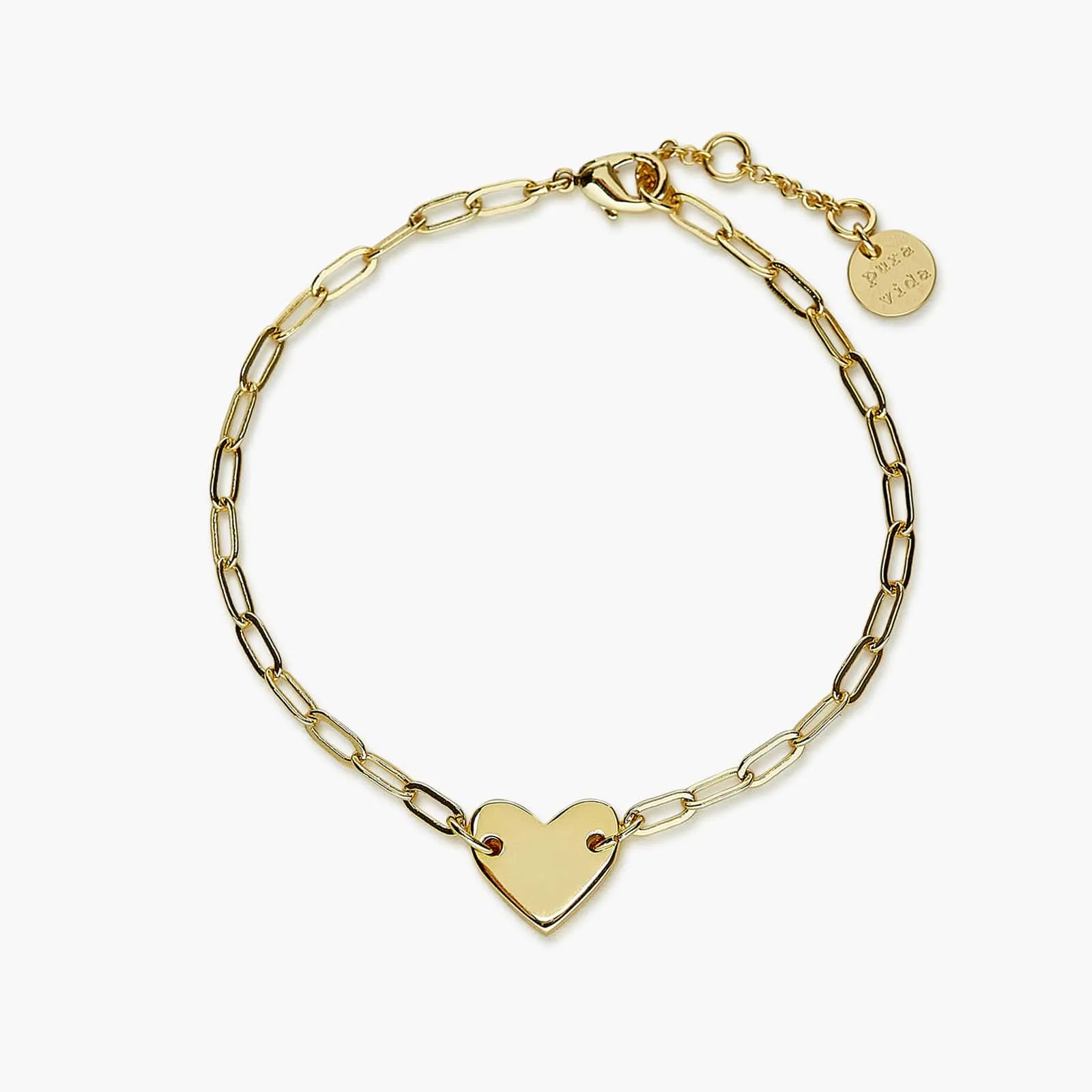 Engravable Heart Paperclip Chain Bracelet sold by Pura Vida product image thumbnail 2