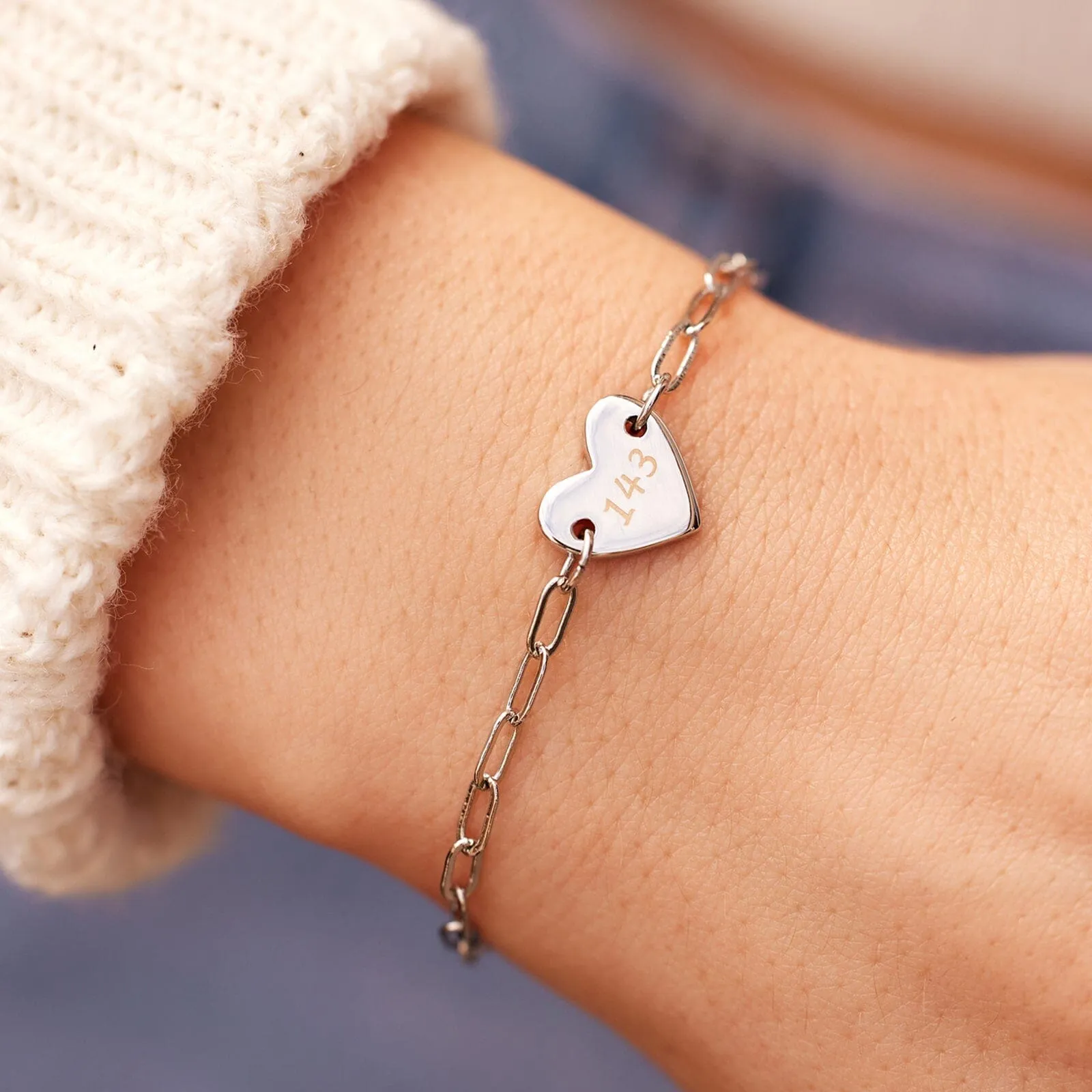 Engravable Heart Paperclip Chain Bracelet sold by Pura Vida product image thumbnail 5