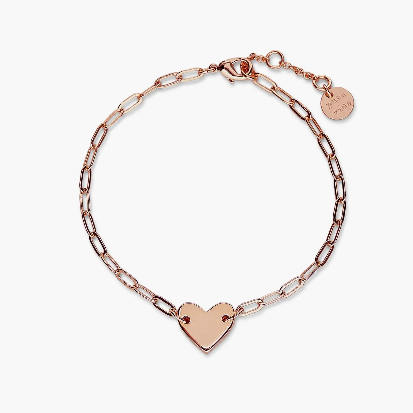 Engravable Heart Paperclip Chain Bracelet sold by Pura Vida product image thumbnail 3