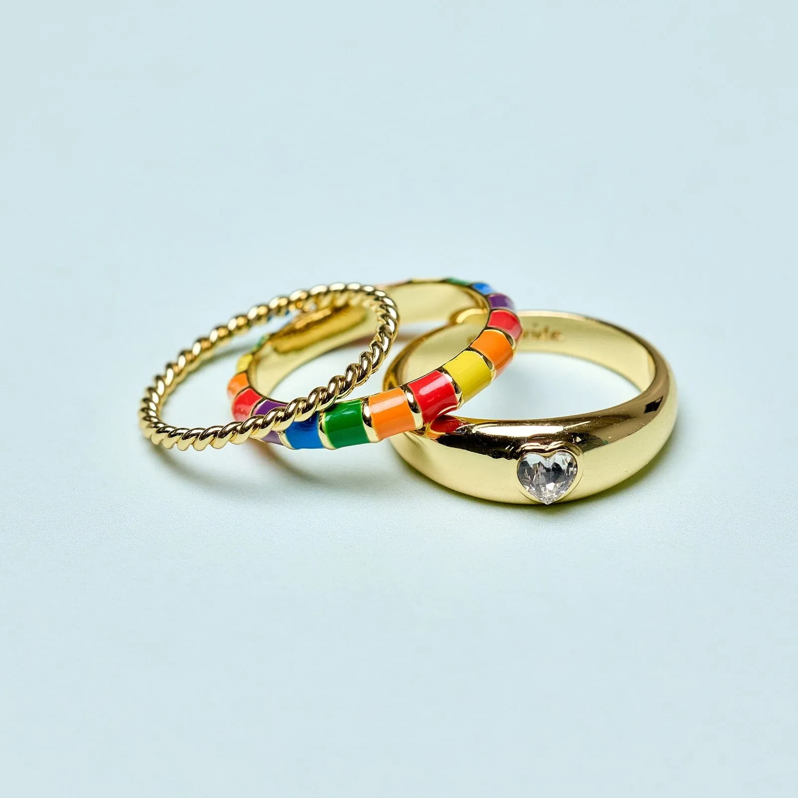 Rainbow Enamel Ring Stack sold by Pura Vida product image thumbnail 4