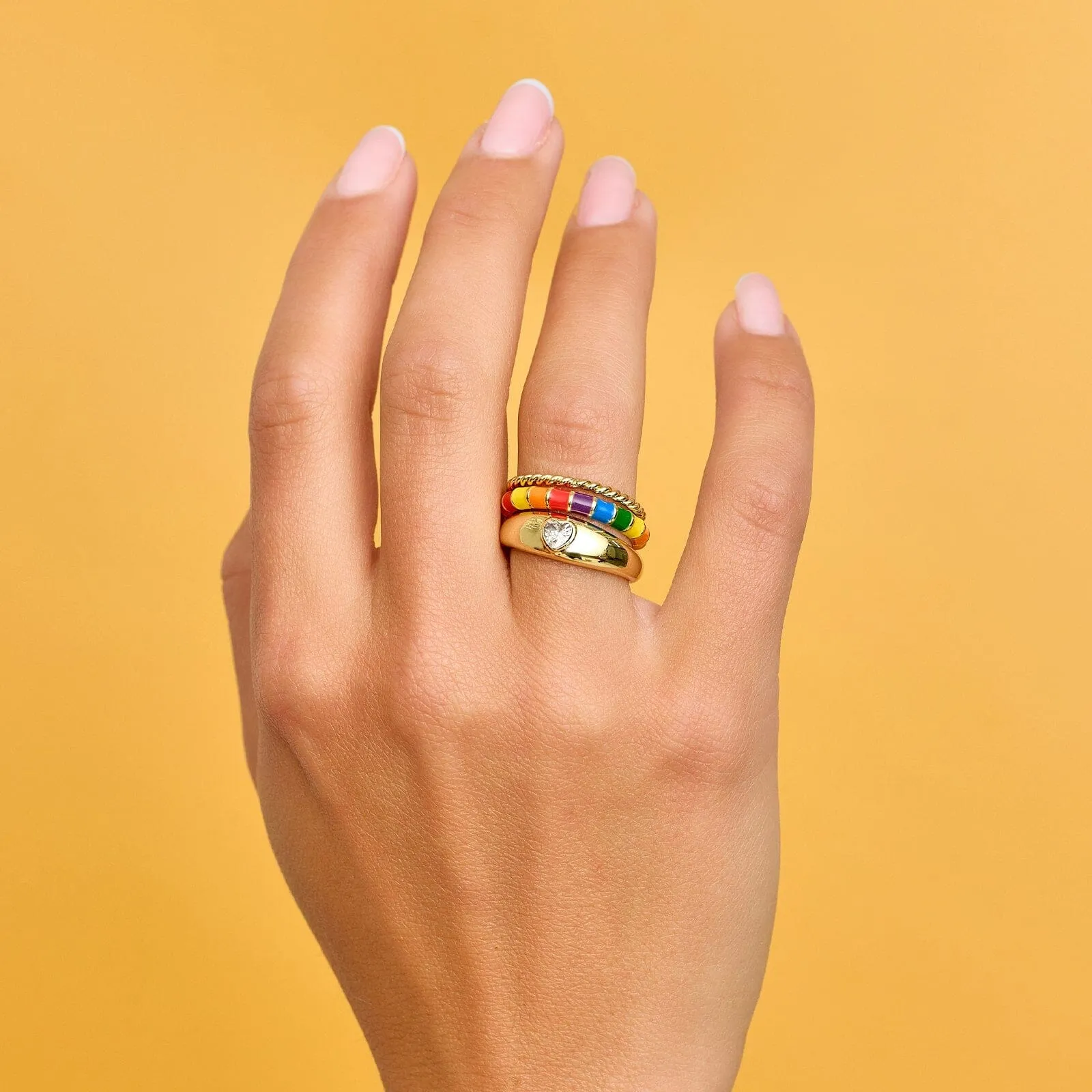 Rainbow Enamel Ring Stack sold by Pura Vida product image thumbnail 2