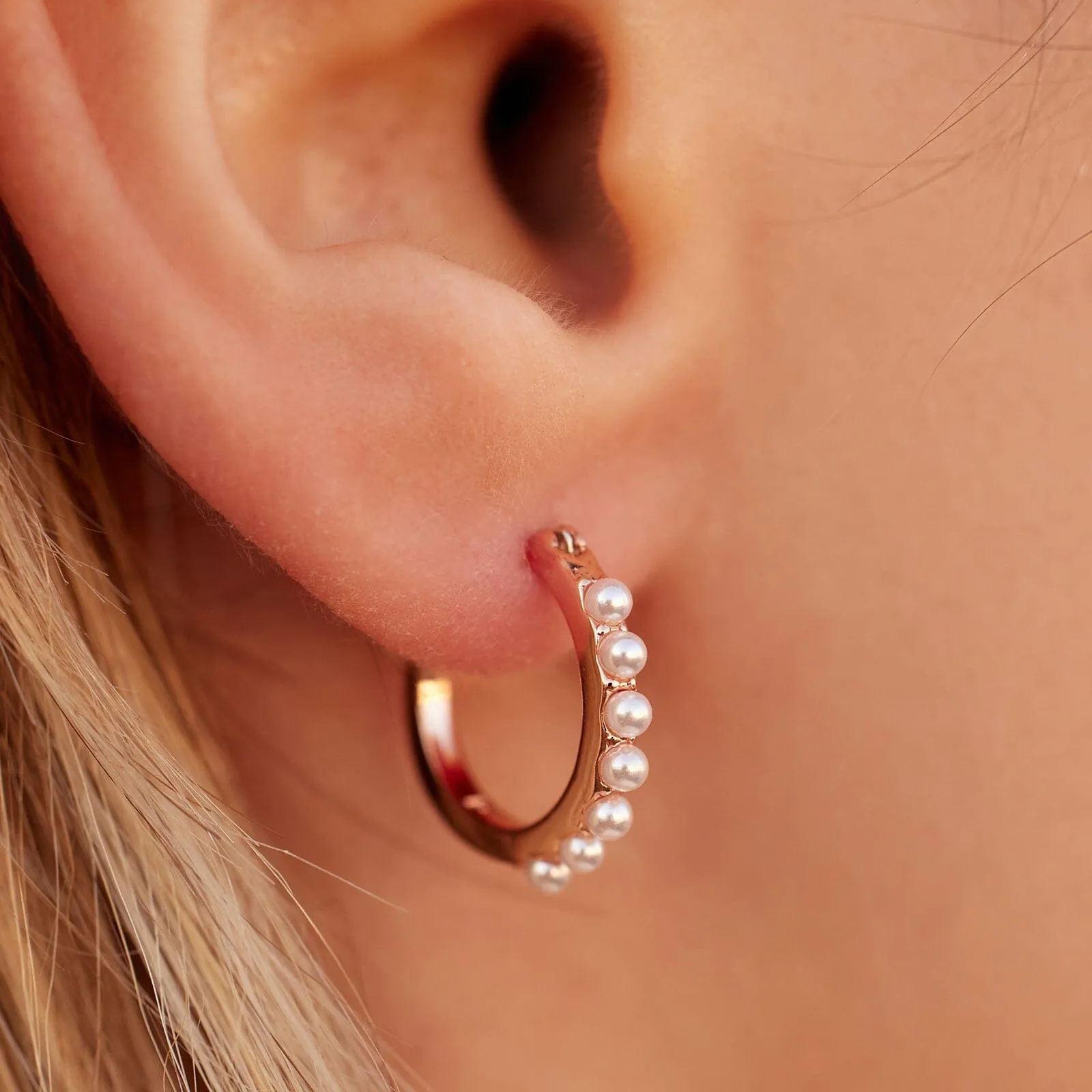 Mini Pearl Pavé Huggies sold by Pura Vida product image thumbnail 2