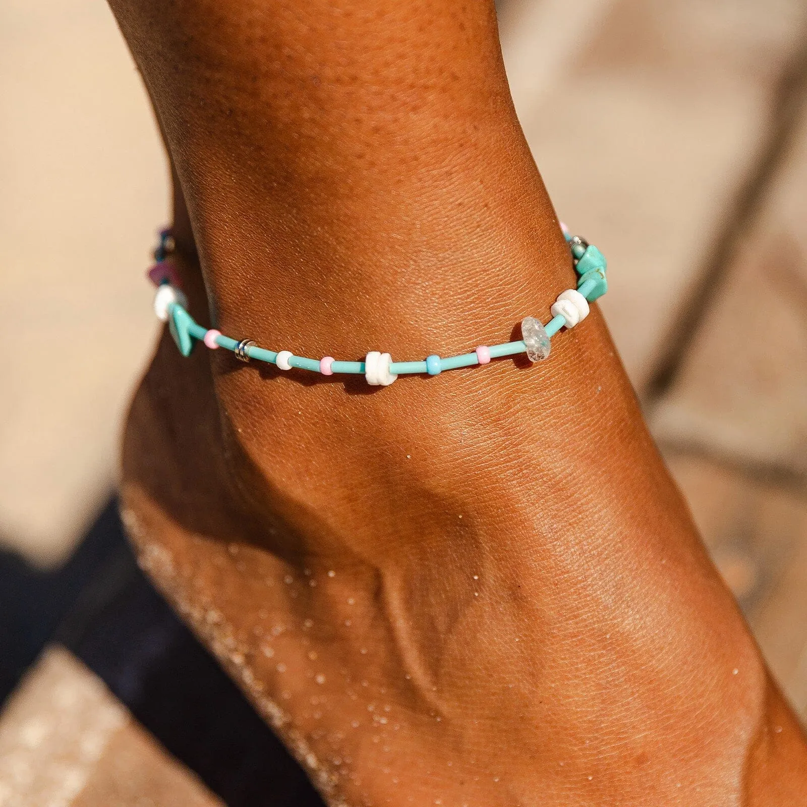 Mixed Gemstone Chip Anklet sold by Pura Vida product image thumbnail 2