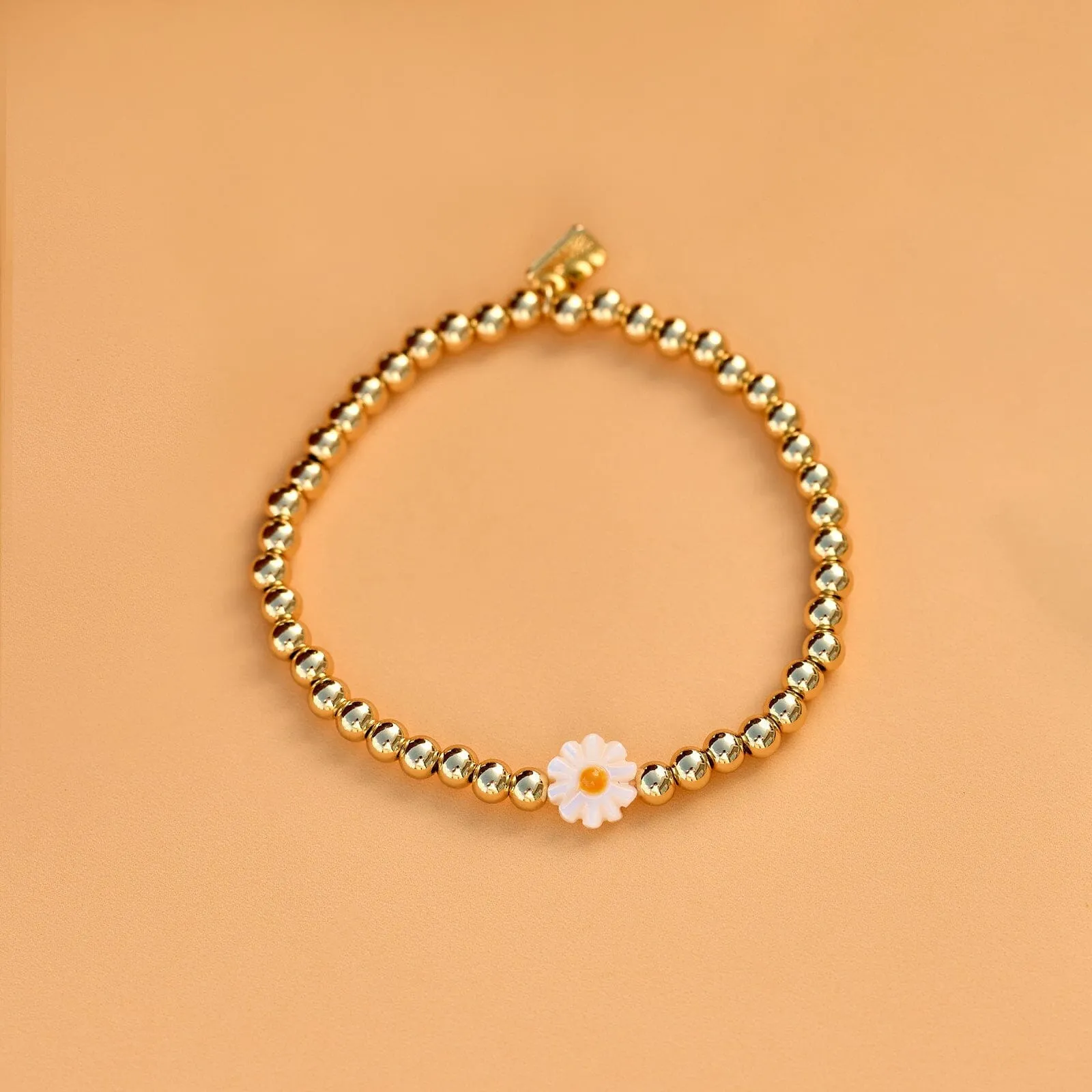 Daisy Gold Bead Stretch Bracelet sold by Pura Vida product image thumbnail 4