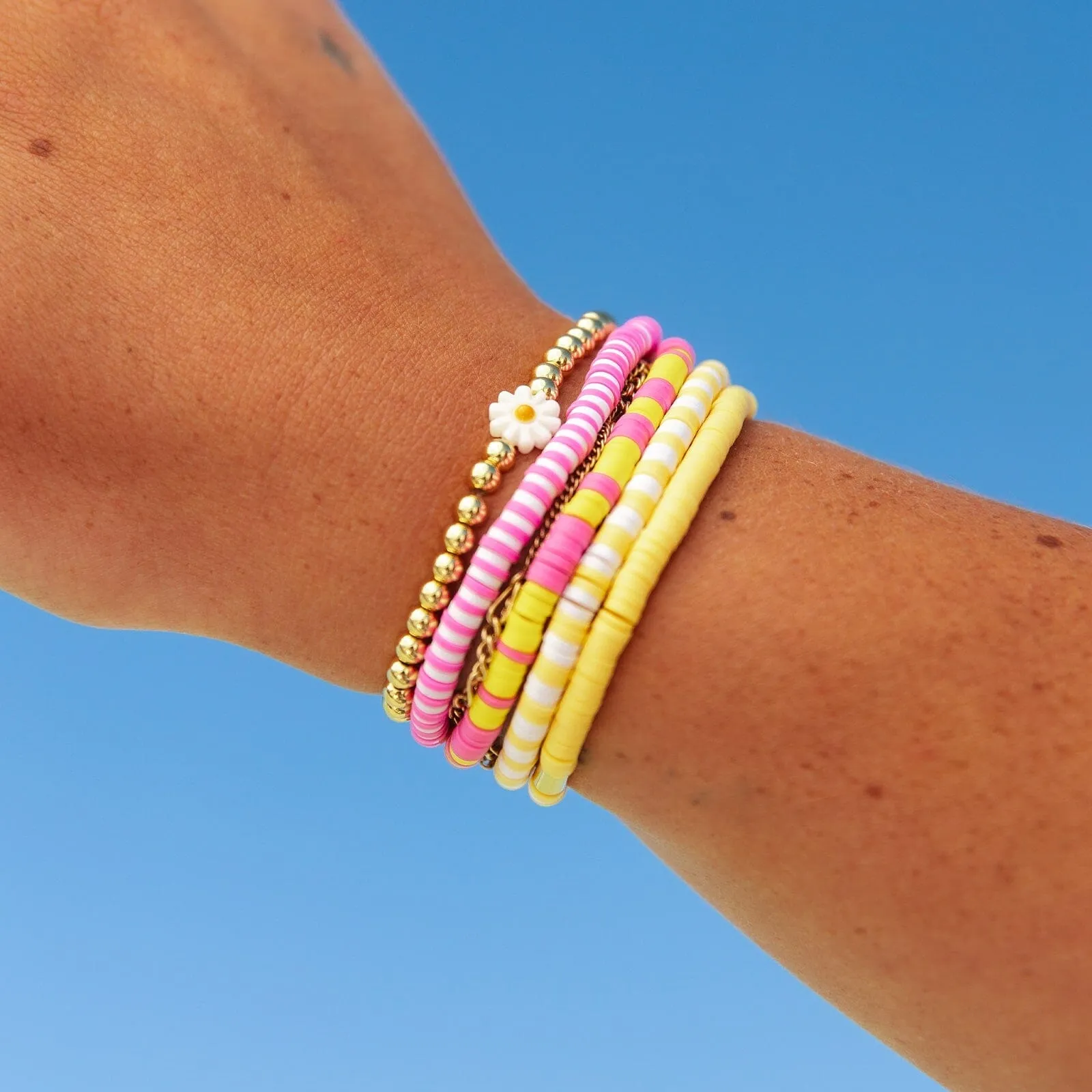 Daisy Gold Bead Stretch Bracelet sold by Pura Vida product image thumbnail 5