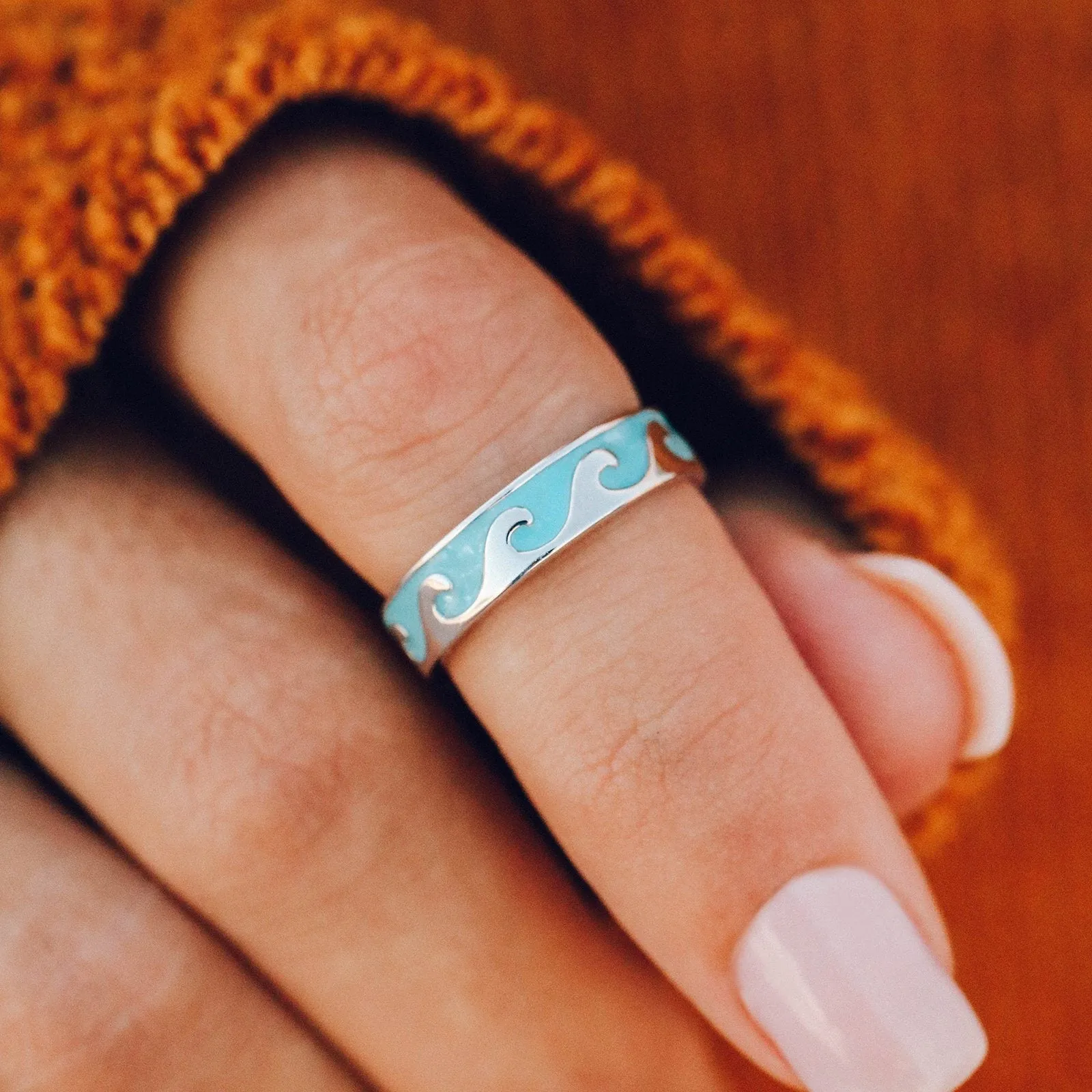 Reversible Enamel Wave Ring sold by Pura Vida product image thumbnail 4