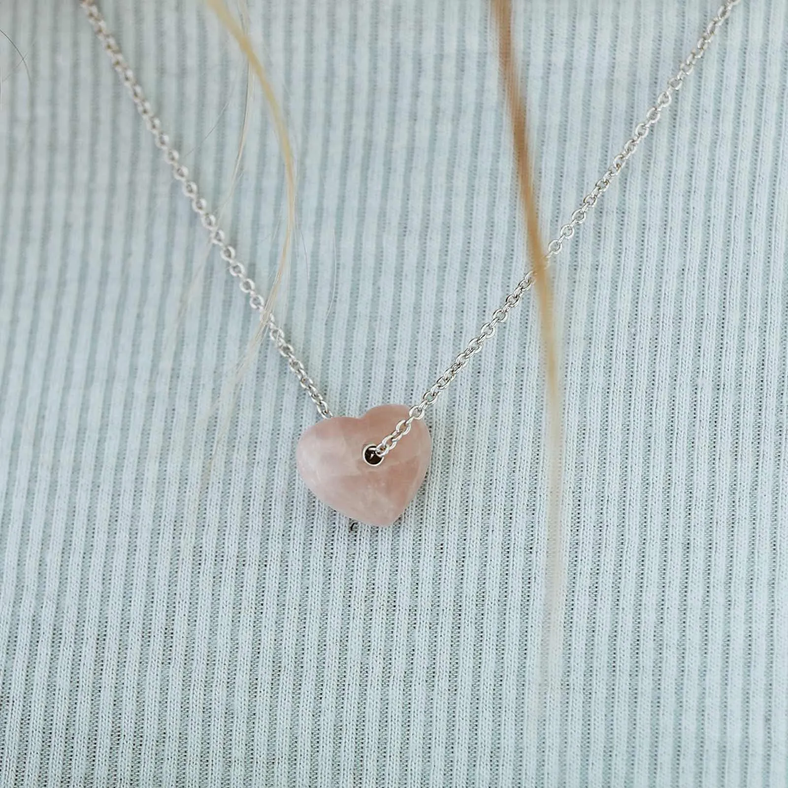 Rose Quartz Heart Necklace sold by Pura Vida product image thumbnail 5