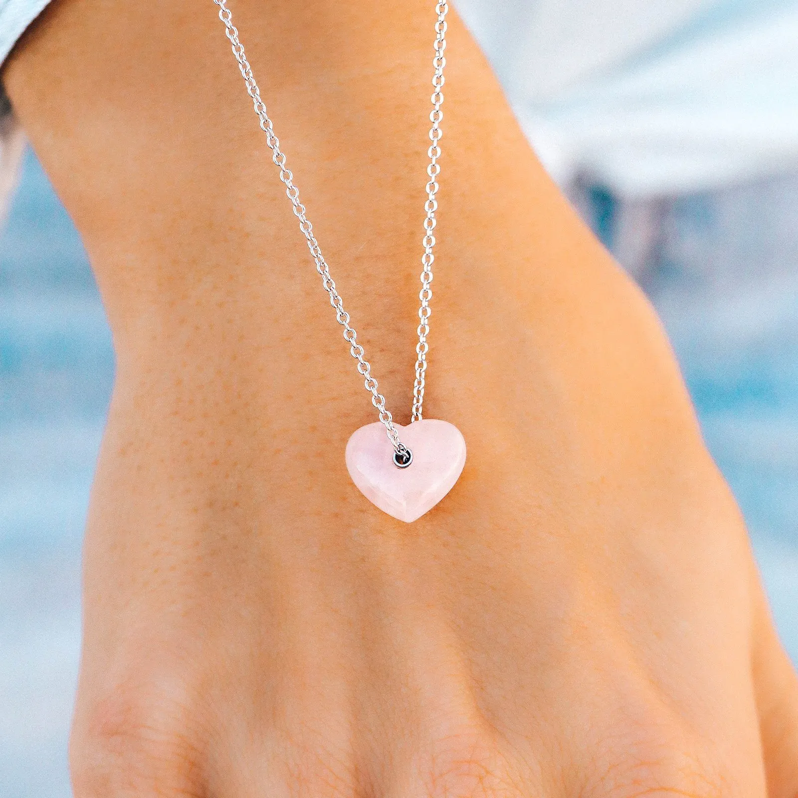 Rose Quartz Heart Necklace sold by Pura Vida product image thumbnail 4