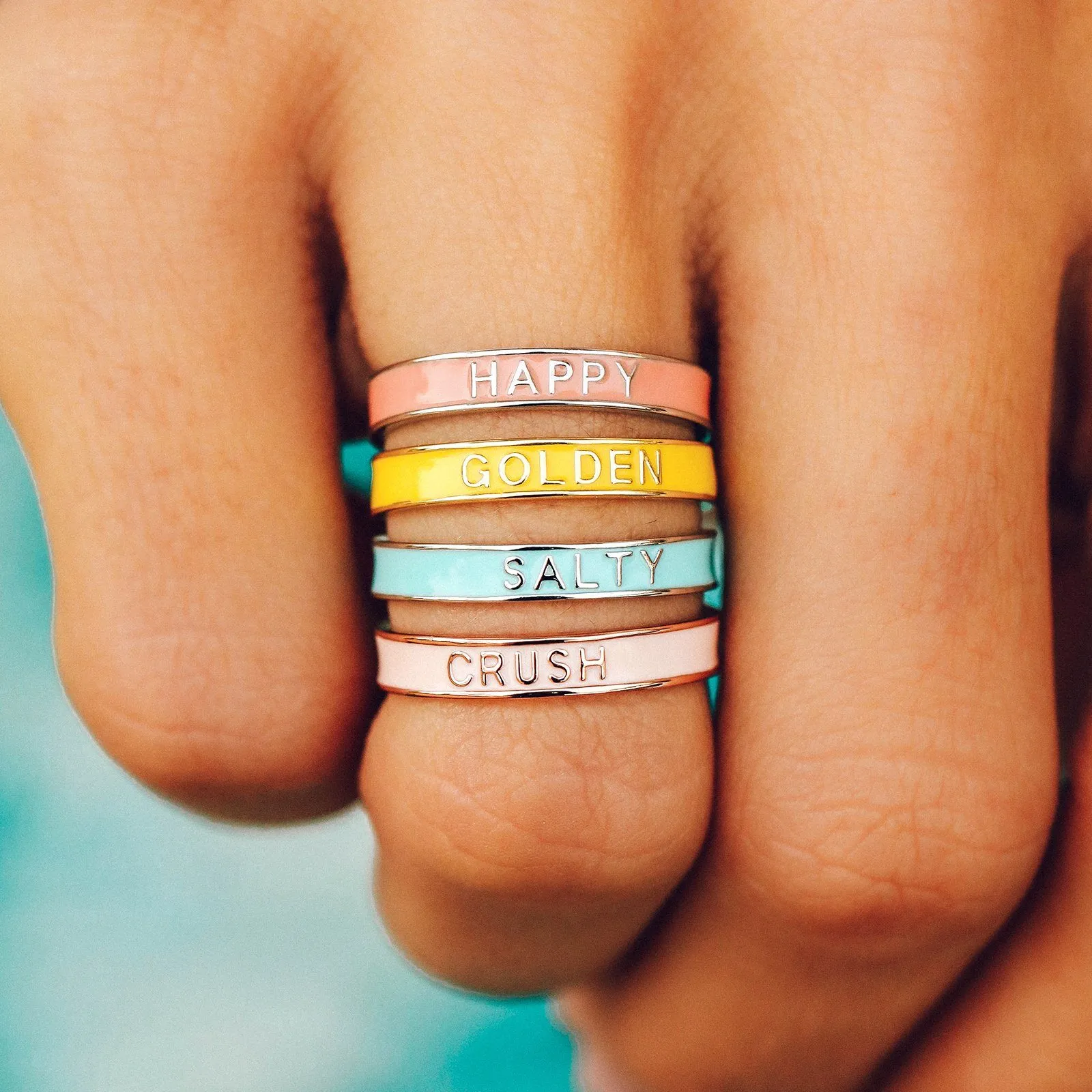 Crush Enamel Word Ring sold by Pura Vida product image thumbnail 2
