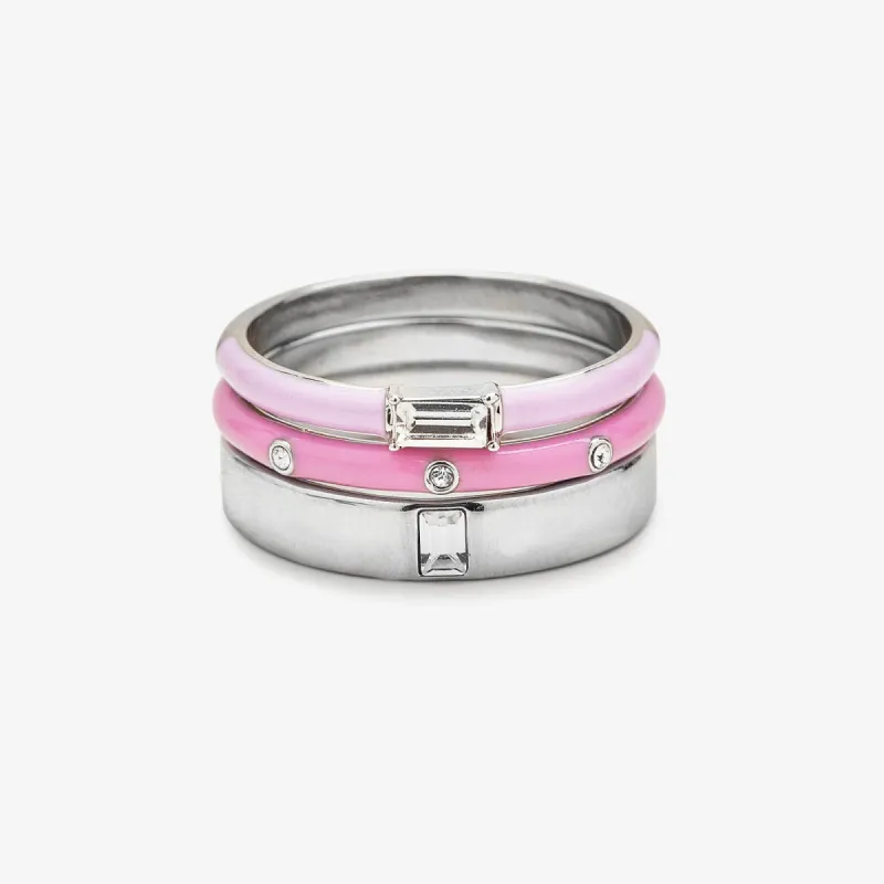 Boarding for Breast Cancer Ring Stack sold by Pura Vida