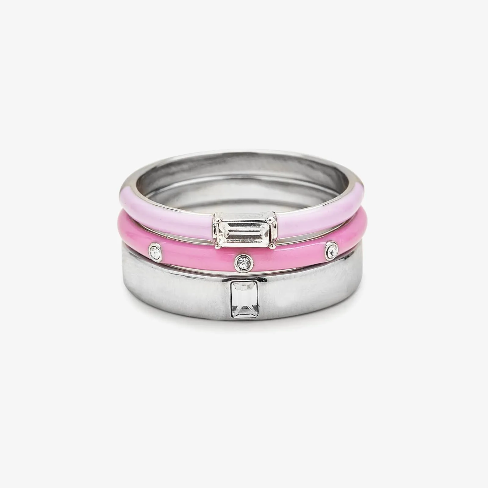 Boarding for Breast Cancer Ring Stack sold by Pura Vida