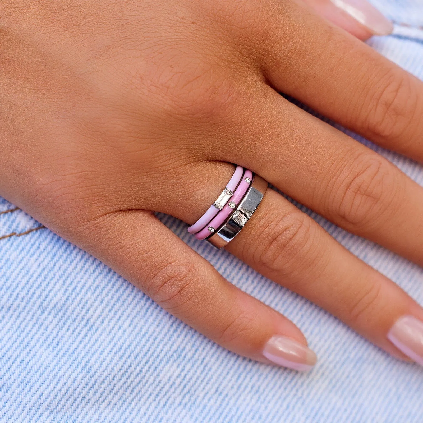 Boarding for Breast Cancer Ring Stack sold by Pura Vida product image thumbnail 5