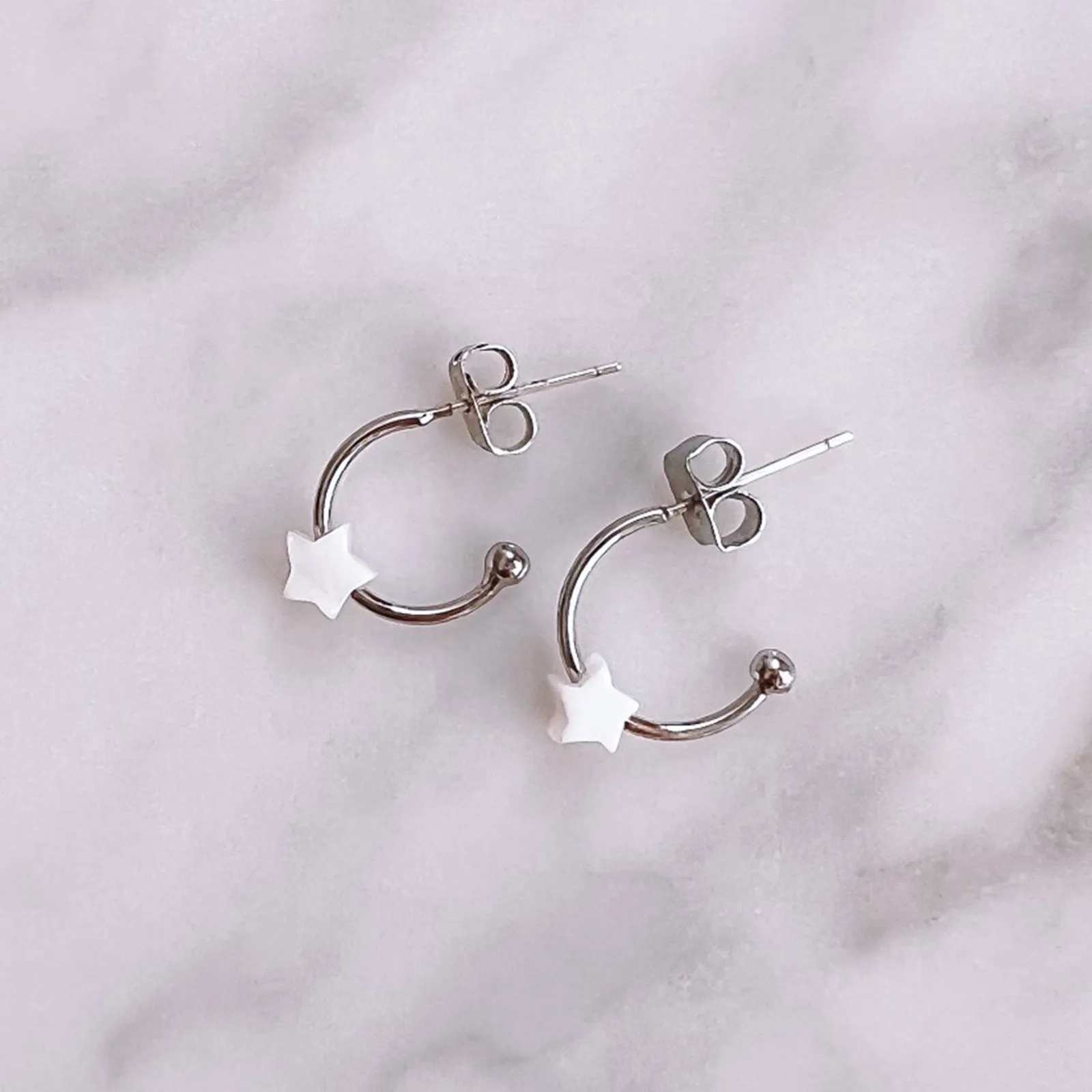 Pearlized Star Bead Hoop Earrings sold by Pura Vida product image thumbnail 4