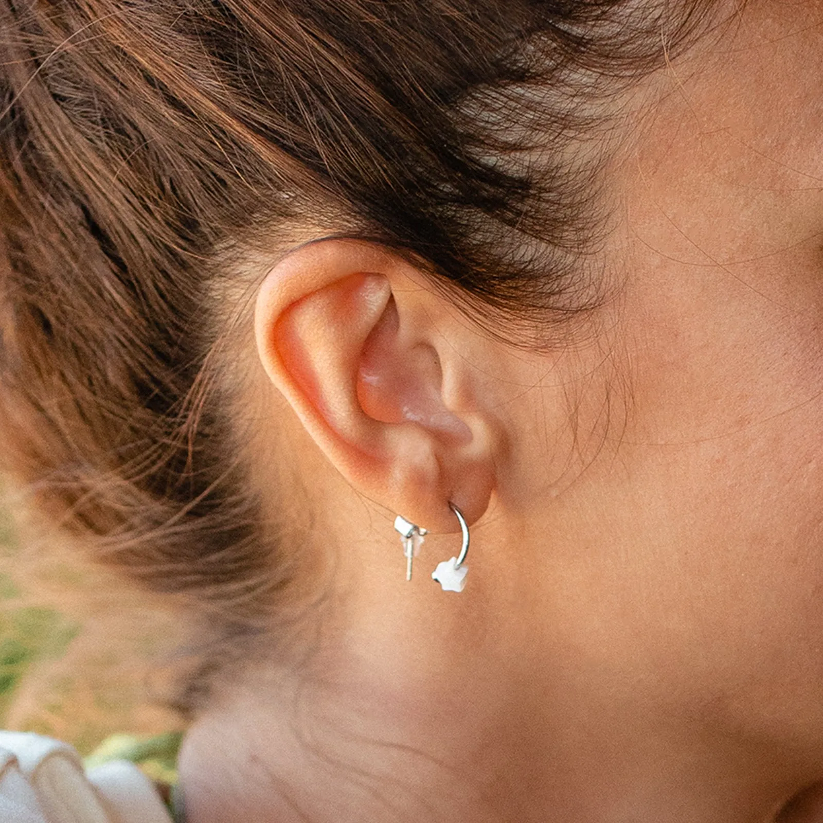 Pearlized Star Bead Hoop Earrings sold by Pura Vida product image thumbnail 3