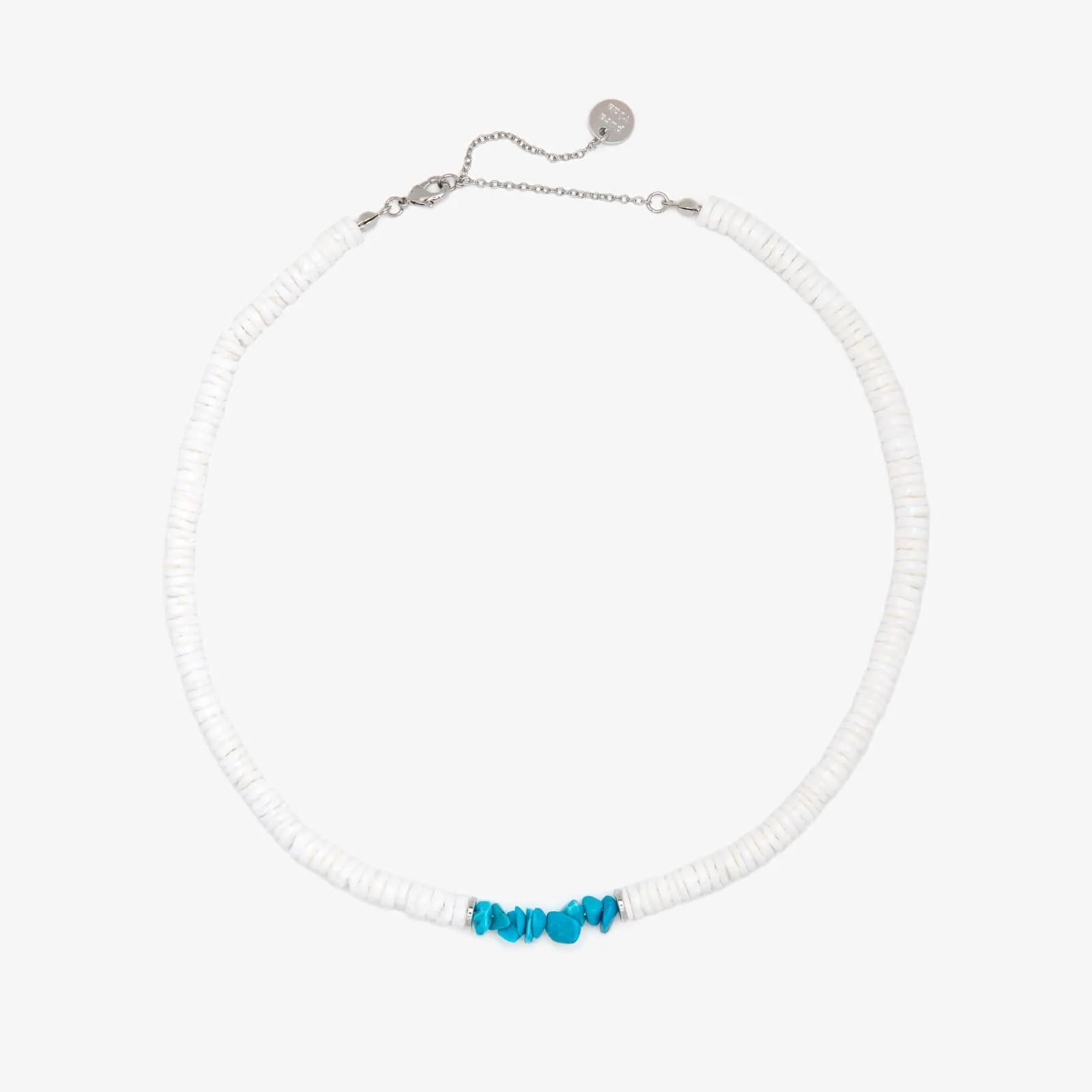 Puka Shell & Turquoise Chip Choker sold by Pura Vida