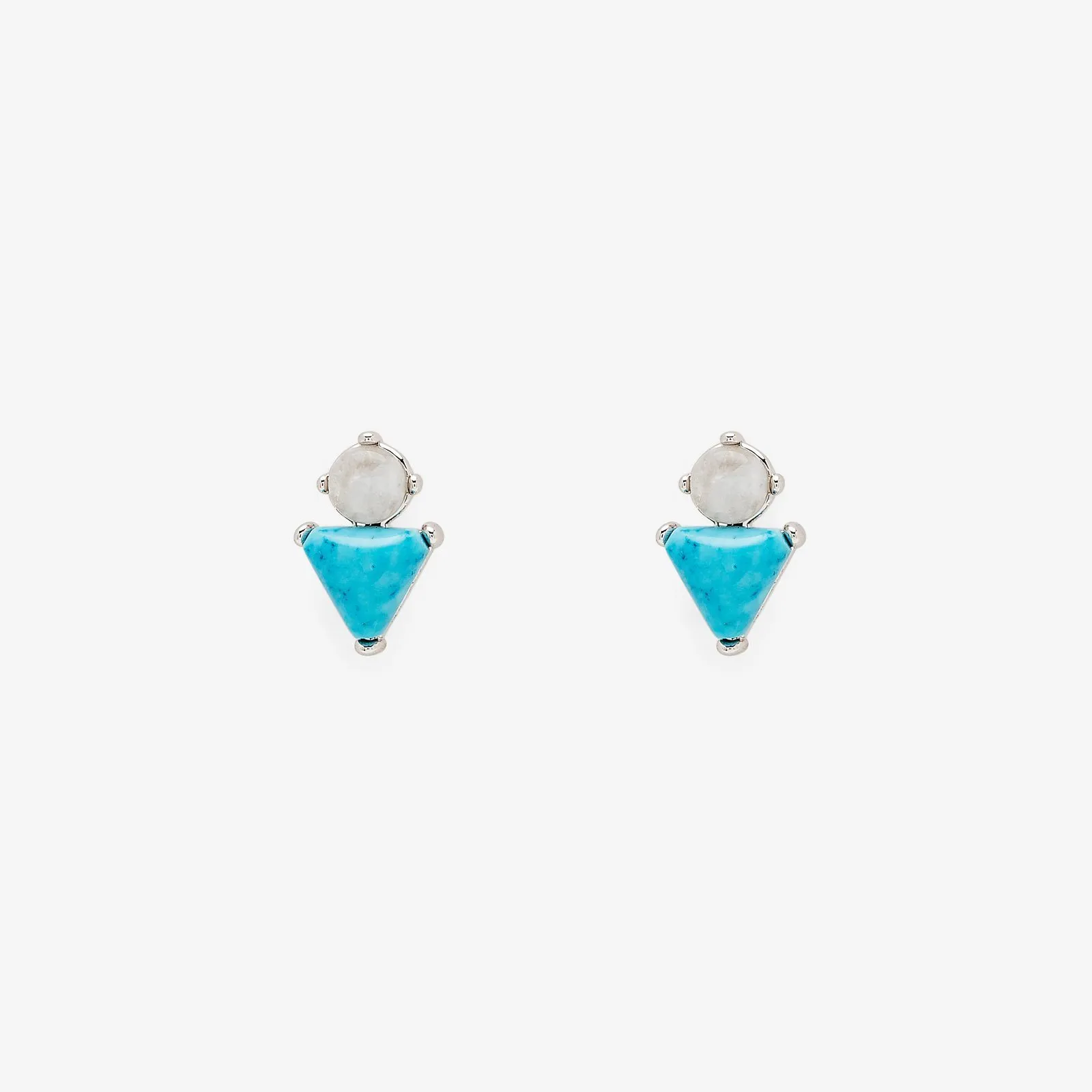 Turquoise & Moonstone Stud Earrings sold by Pura Vida