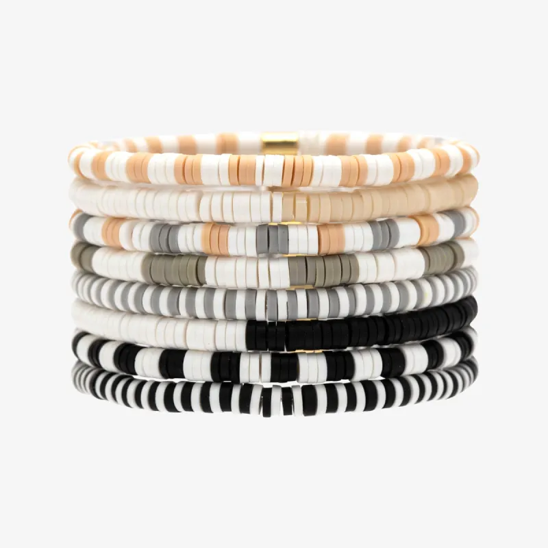 Vacation Vibes Neutral Stretch Bracelet Set of 8 sold by Pura Vida