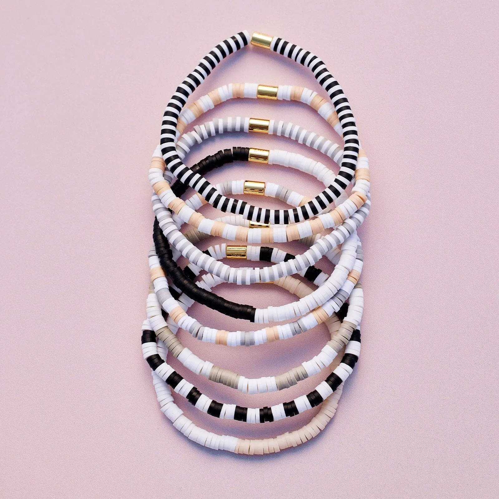 Vacation Vibes Neutral Stretch Bracelet Set of 8 sold by Pura Vida product image thumbnail 2