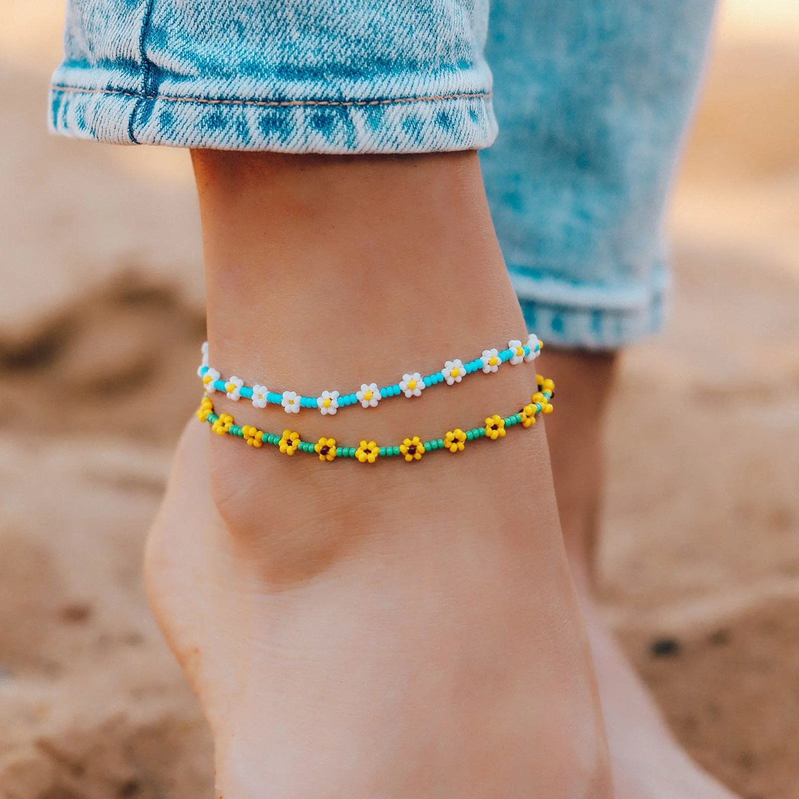 Sunflower Seed Bead Anklet sold by Pura Vida product image thumbnail 4