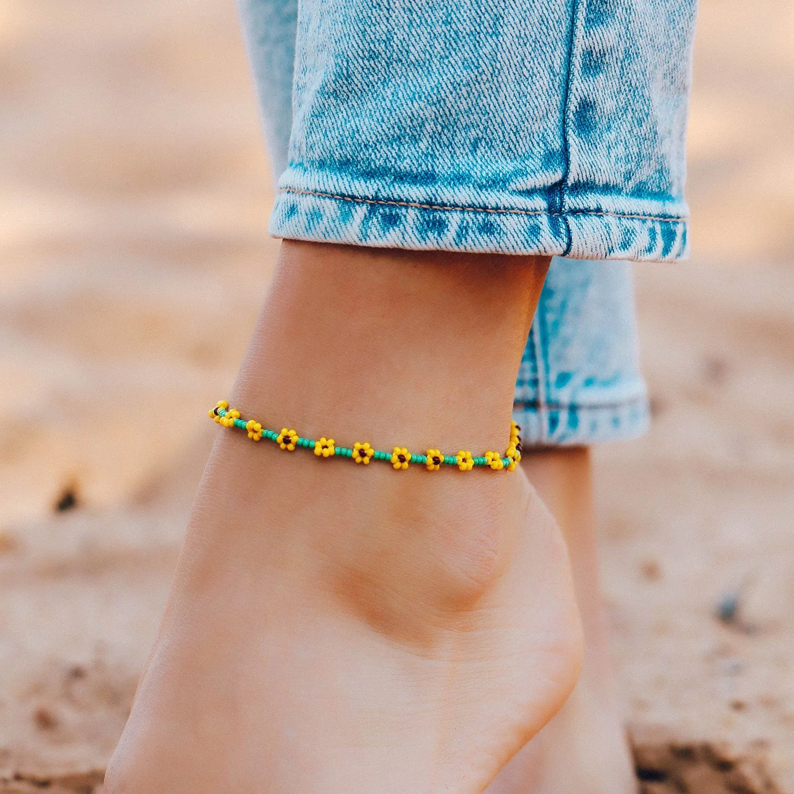 Sunflower Seed Bead Anklet sold by Pura Vida product image thumbnail 3
