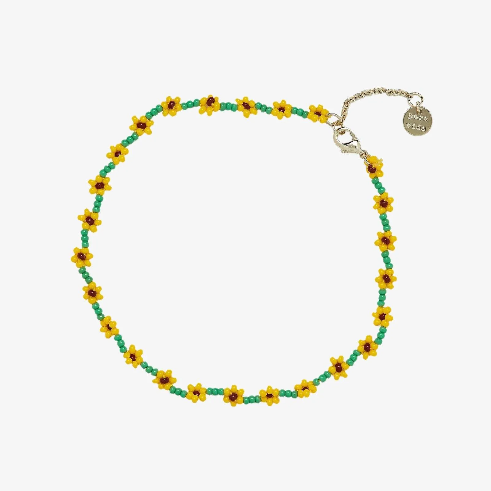 Sunflower Seed Bead Anklet sold by Pura Vida