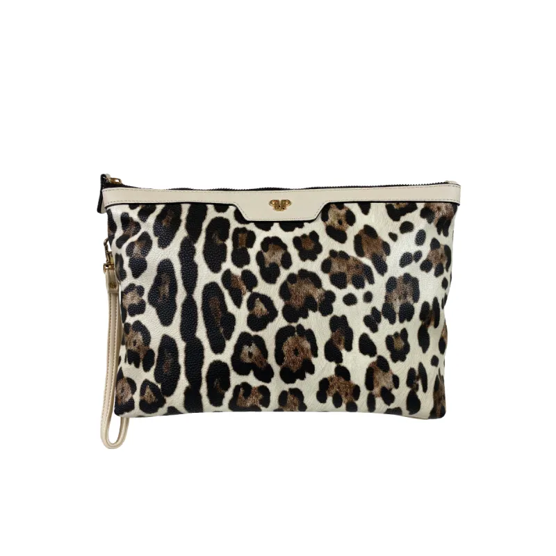 Litt Makeup Case - Cream Leopard sold by PurseN