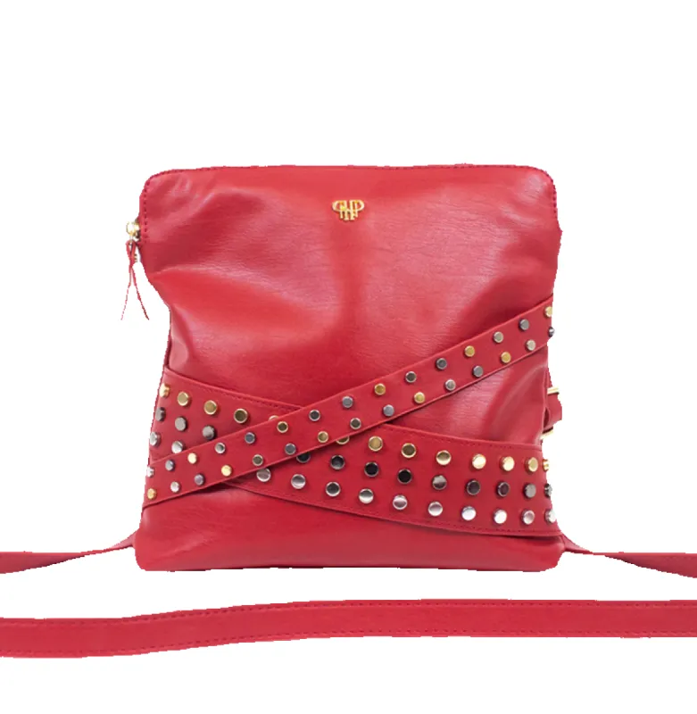 Litt Crossbody Bag - Studded Red sold by PurseN