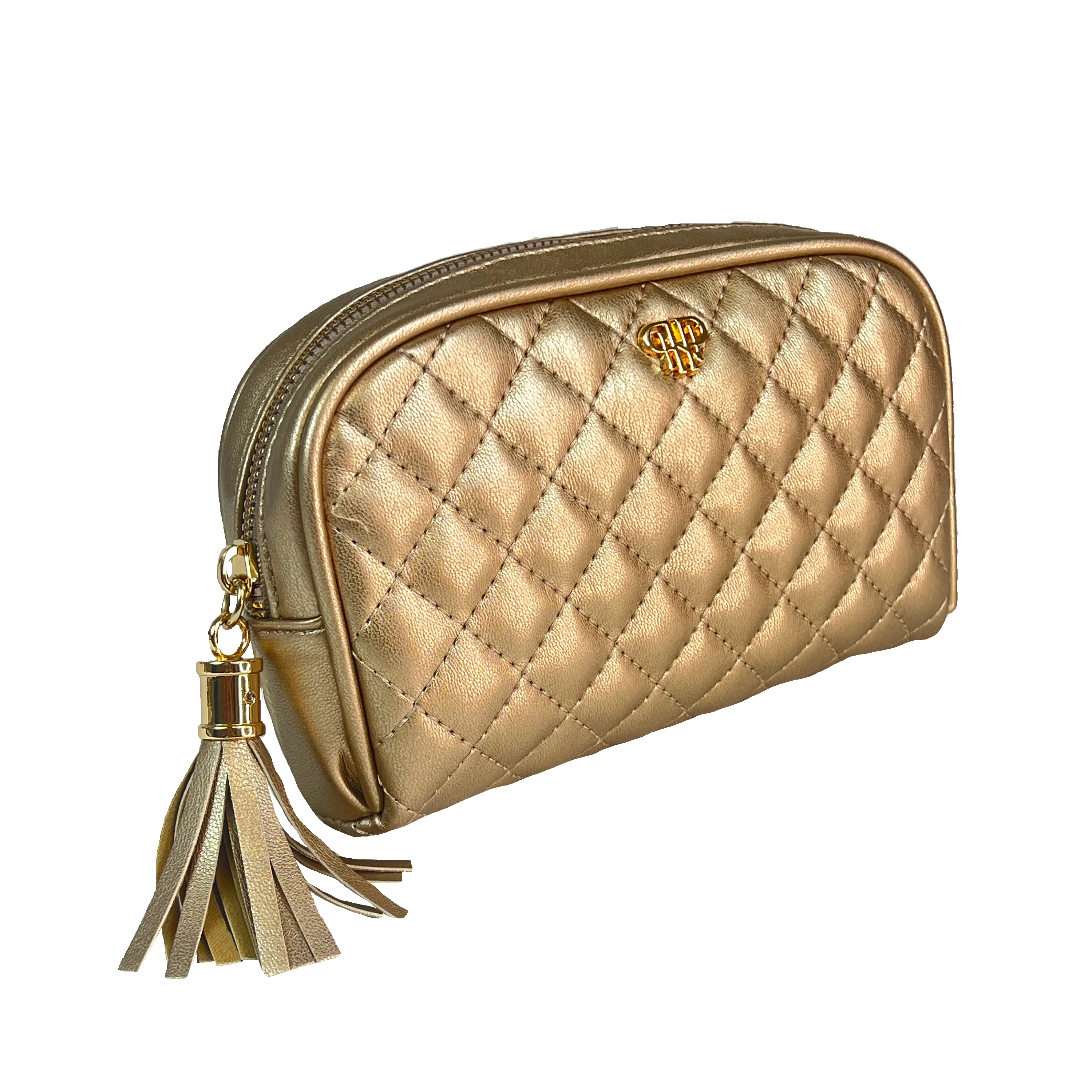 Small Makeup Bag - Gold Quilted sold by PurseN product image thumbnail 4