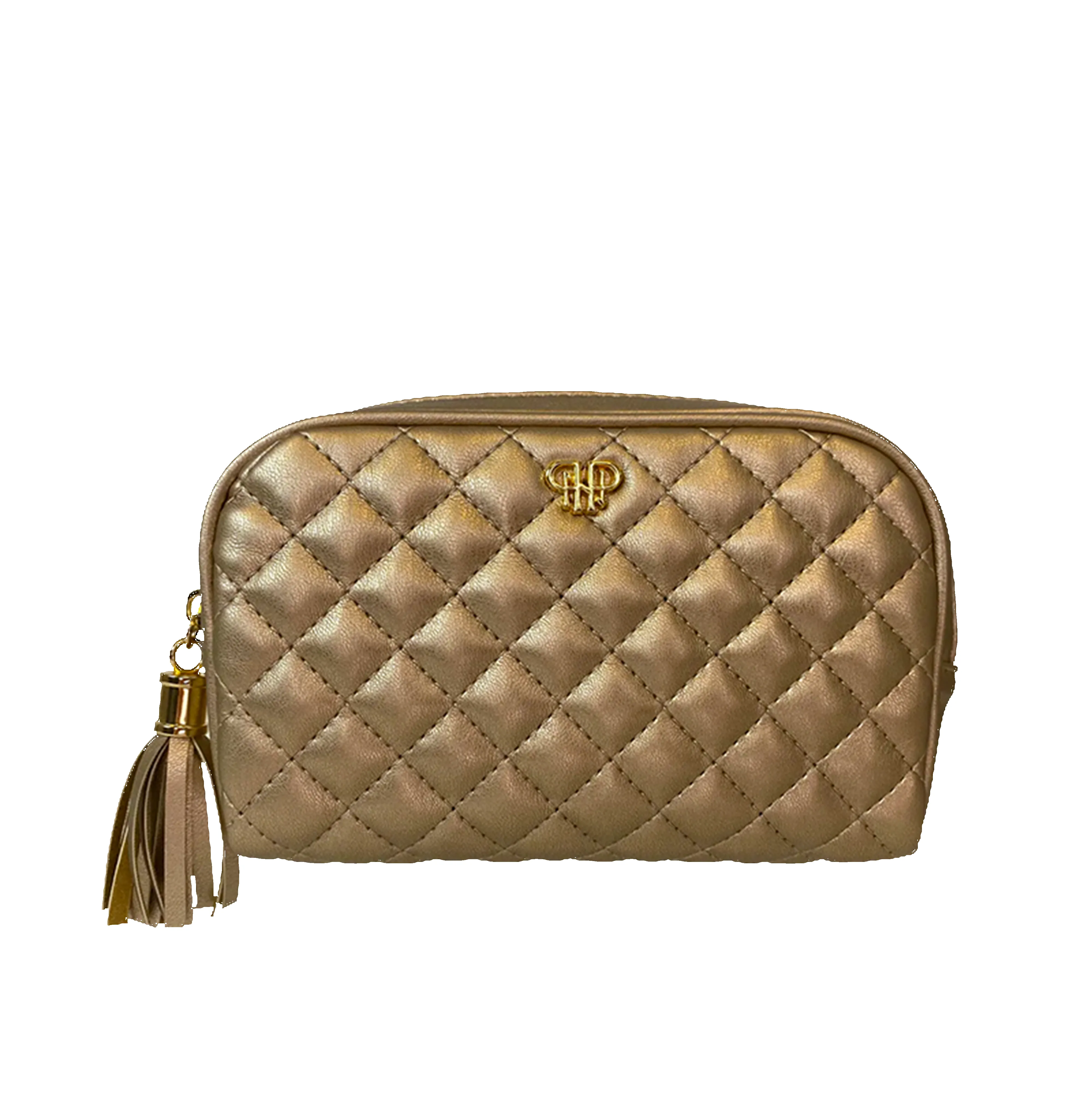Small Makeup Bag - Gold Quilted sold by PurseN