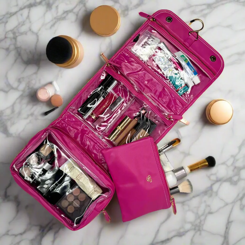 NEW Classic Toiletry Case - Fuchsia Velvet sold by PurseN product image thumbnail 4