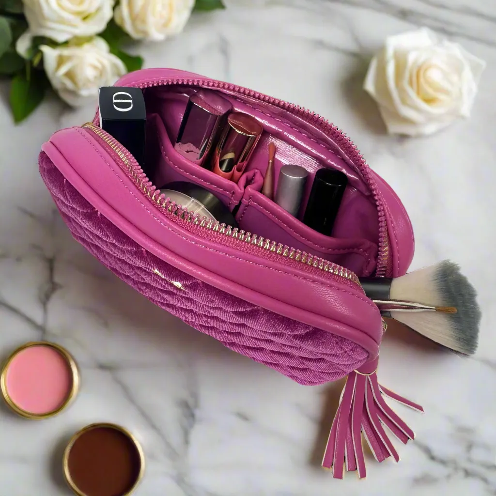 NEW Glam Makeup Case - Fuchsia Velvet sold by PurseN product image thumbnail 2