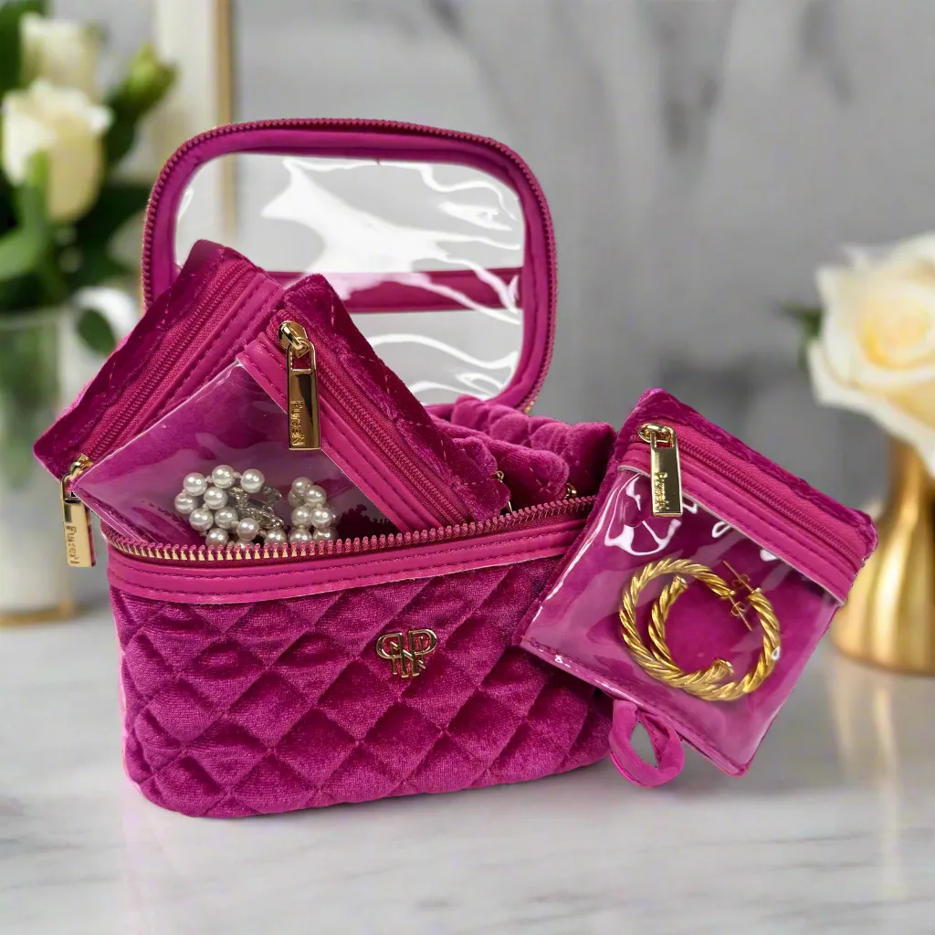 NEW Getaway Jewelry Case - Fuchsia Velvet sold by PurseN product image thumbnail 2