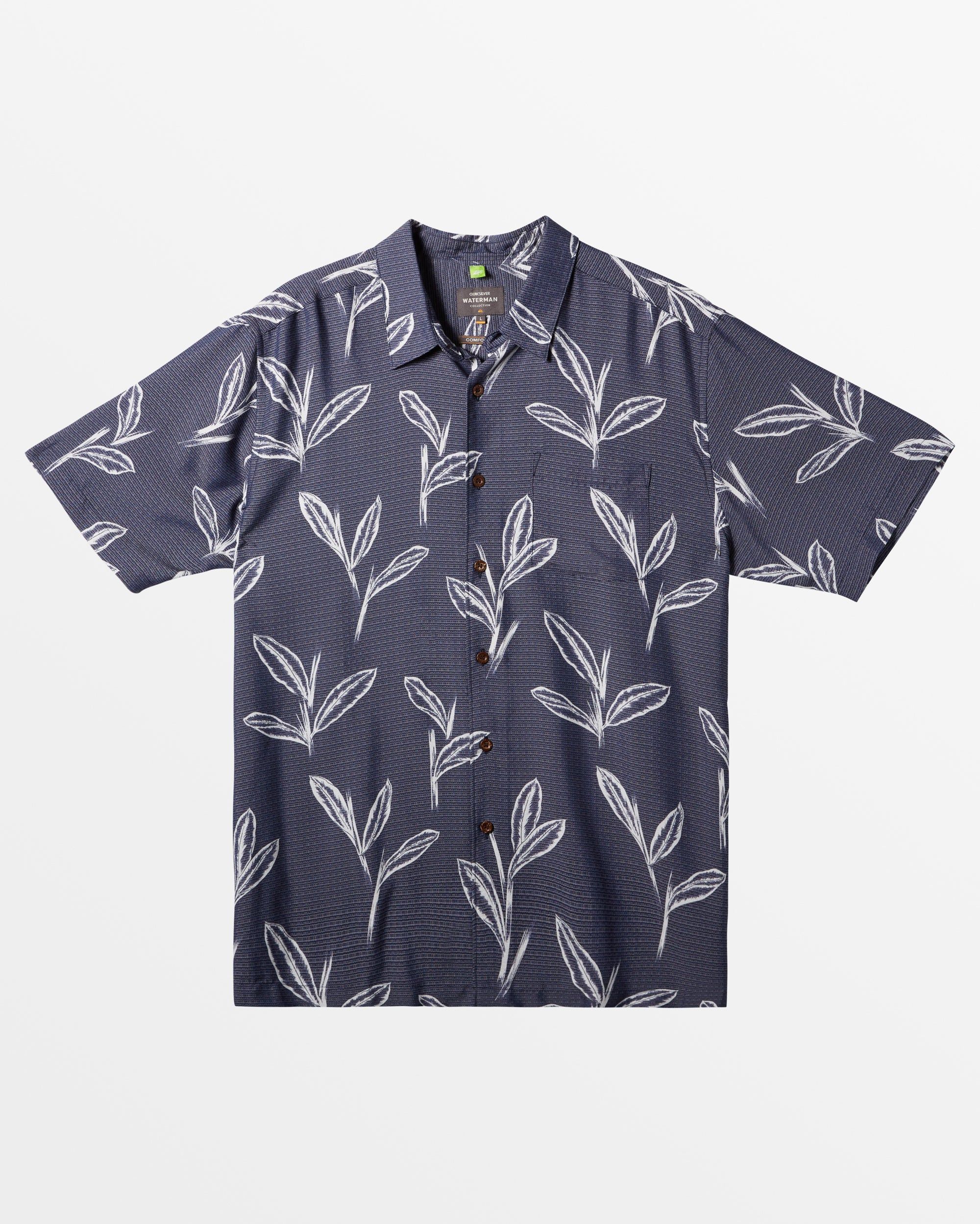 Waterman Ginger Stalks Short Sleeve Shirt - Medieval Blue Ginger Stalks sold by Quiksilver