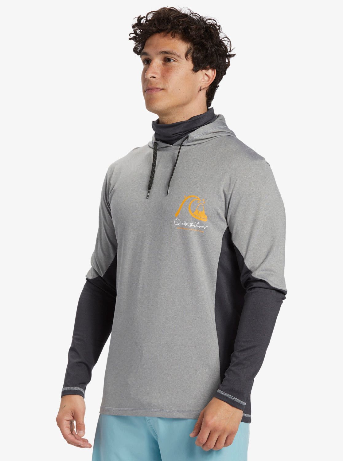 Waterman Angler Hooded UPF 50 Long Sleeve Surf Tee - Sharkskin sold by Quiksilver product image thumbnail 4