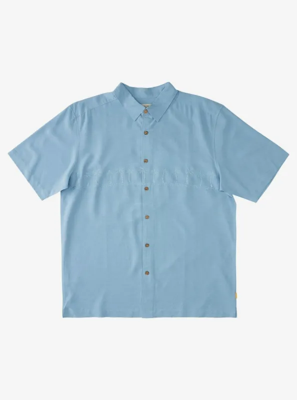 Waterman Tahiti Palms Premium Anti-Wrinkle Shirt - Dusk Blue sold by Quiksilver