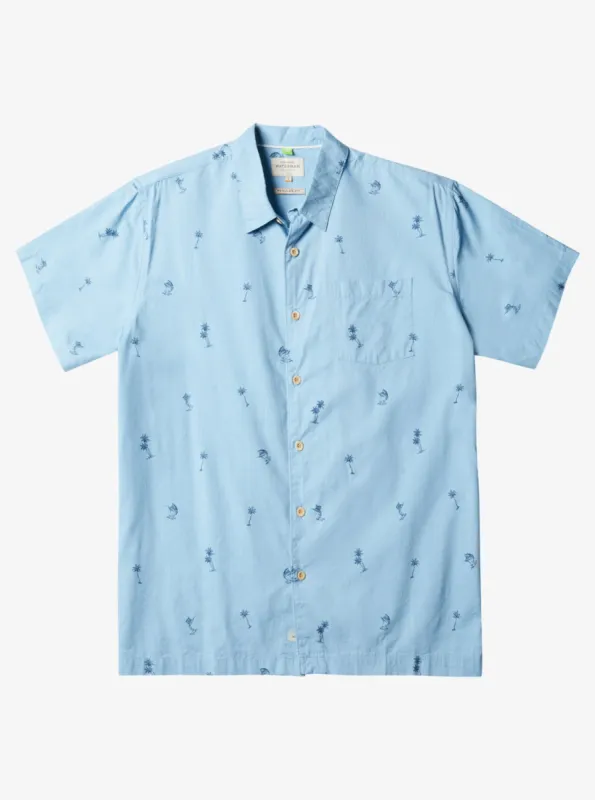 Waterman Sail Palm Short Sleeve Shirt - Dusk Blue Sail Palms sold by Quiksilver