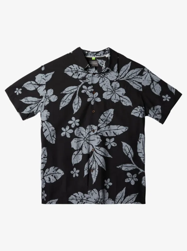 Waterman Aqua Flower Short Sleeve Shirt - Black Aqua Flowers sold by Quiksilver