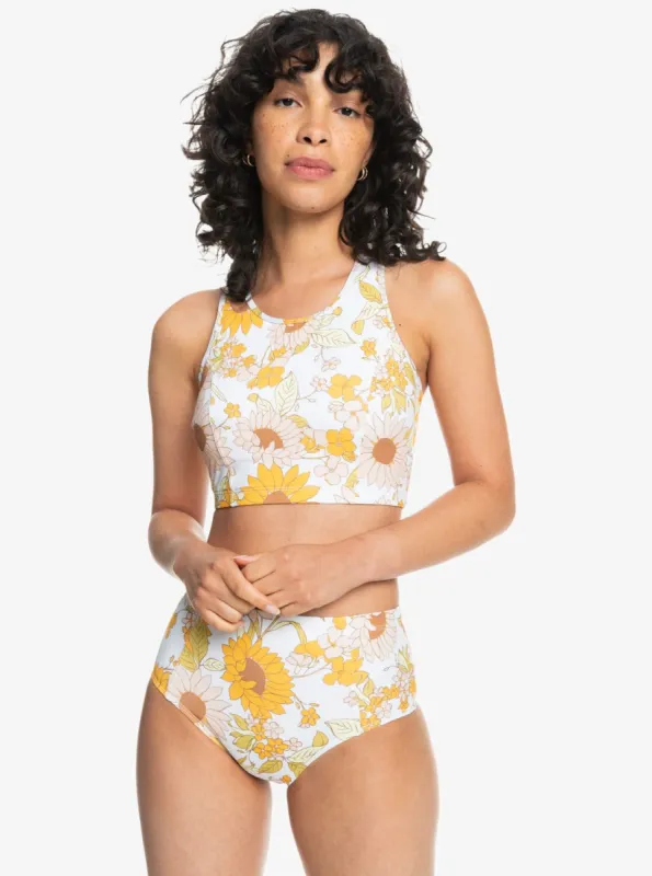 Quiksilver Womens High Waist Bikini Bottoms - White Sunflower sold by Quiksilver