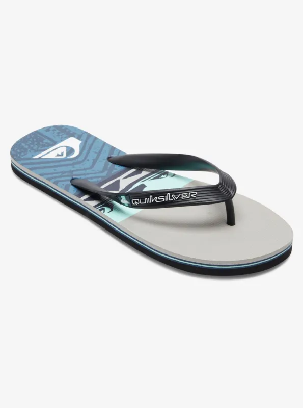 Molokai Panel Flip-Flops - Grey/Black/Blue sold by Quiksilver