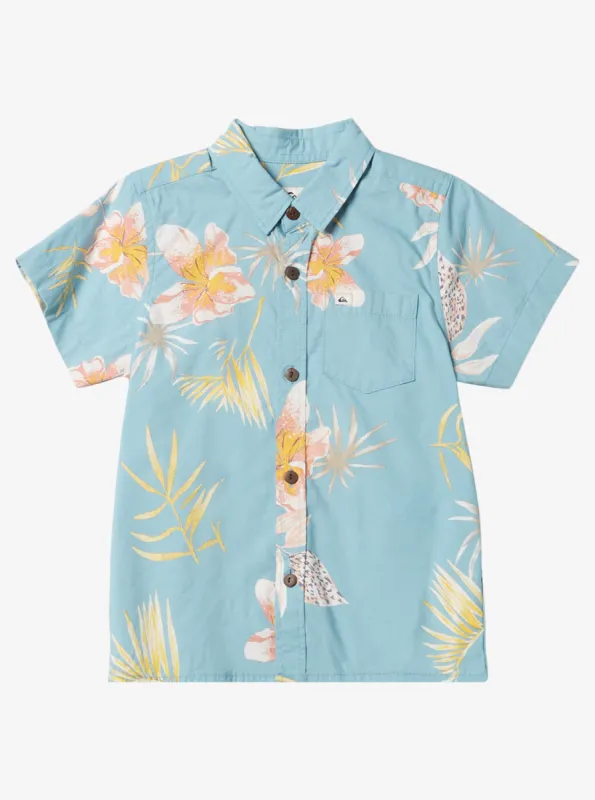 Boys 2-7 Tropical Floral Woven Shirt - Reef Waters Tropical Floral Ss made by Quiksilver