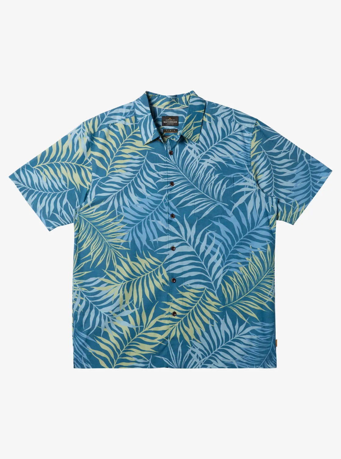 Waterman Wild Fern Shirt - Blue Steel Wild Fern Woven sold by Quiksilver