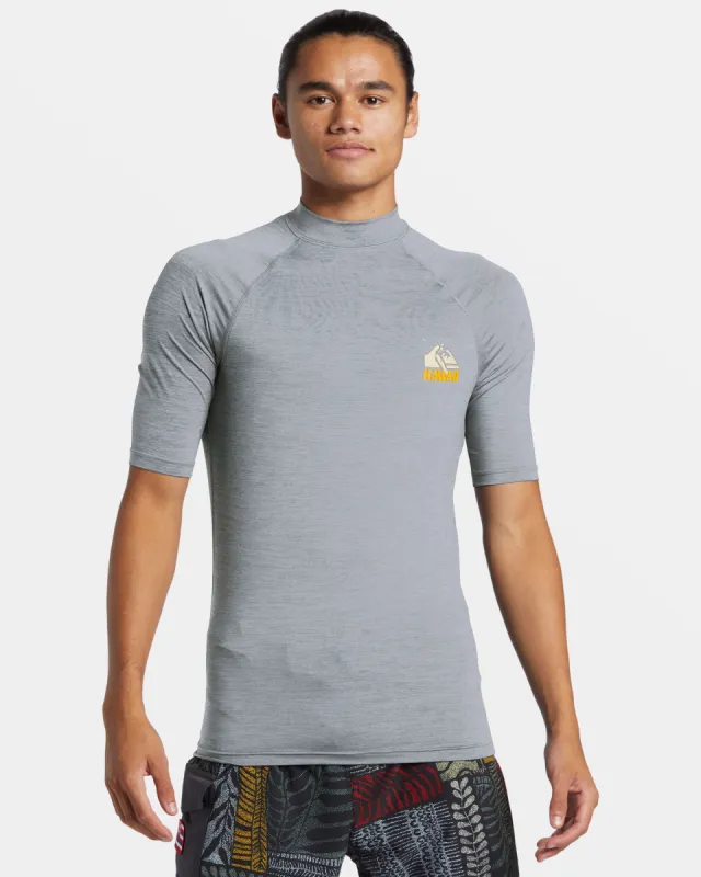 Petroglyph UPF50 Short Sleeve Rashguard - Quarry Heather sold by Quiksilver