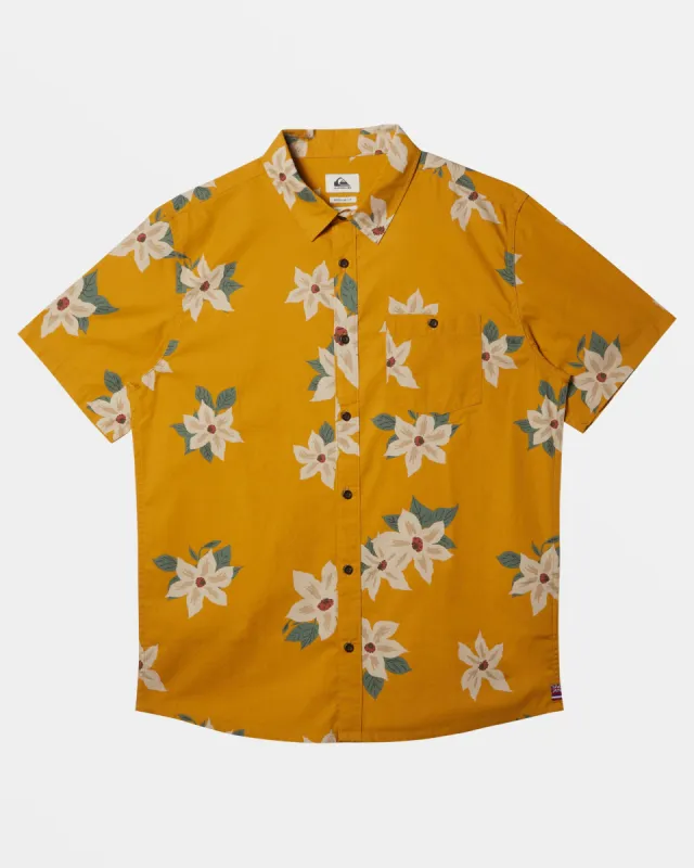Hawaii Lei Day Woven Hawaiian Shirt - Mustard made by Quiksilver