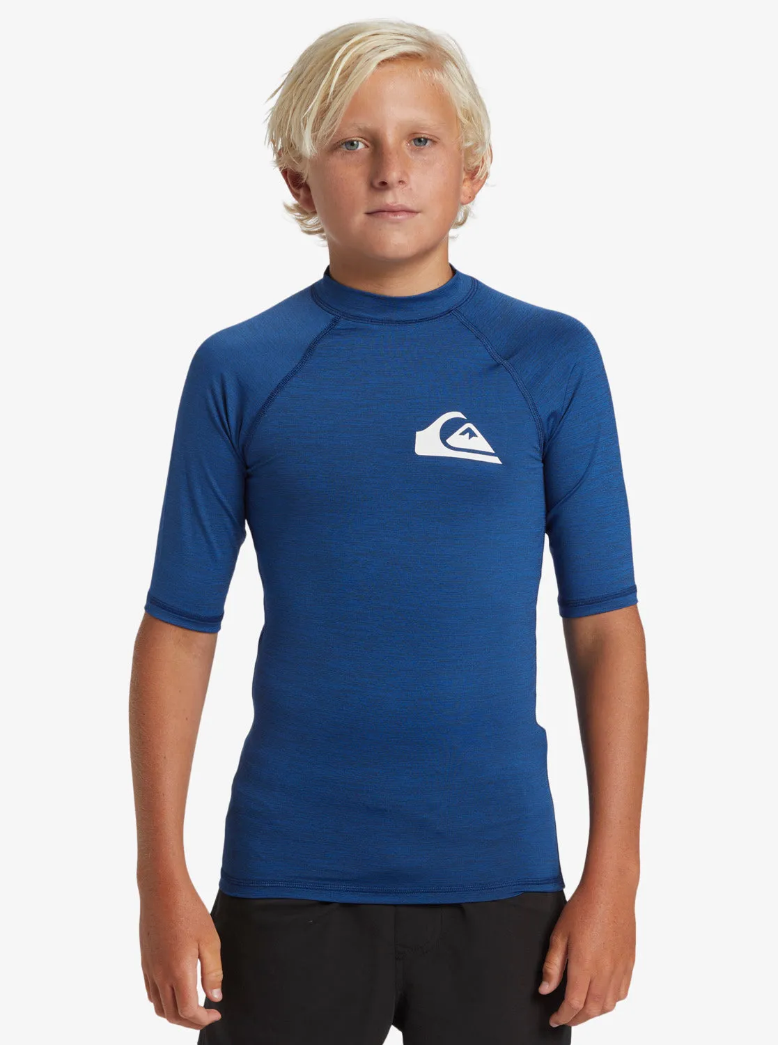 Boys 8-16 Everyday UPF 50 Short Sleeve Rashguard - Monaco Blue Heather sold by Quiksilver