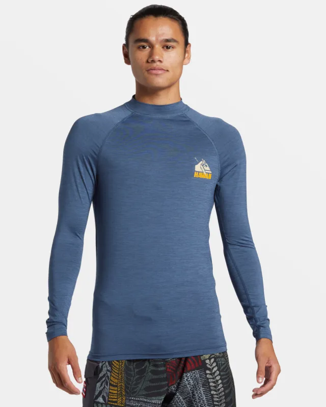 Petroglyph UPF 50 Long Sleeve Rashguard - Vintage Indigo Heather sold by Quiksilver