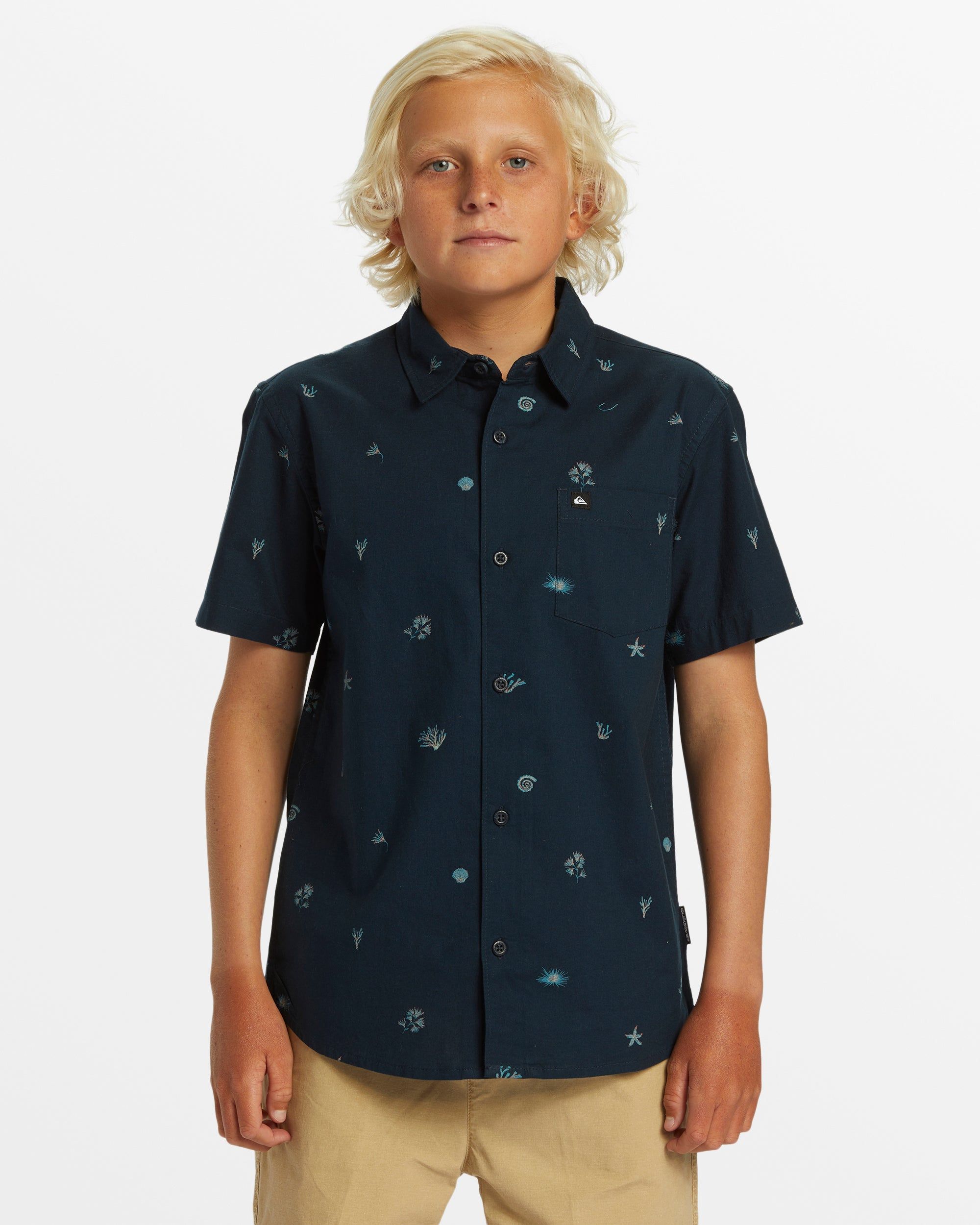 Boys 8-16 Apero Classic Short Sleeve Shirt - Dark Navy sold by Quiksilver