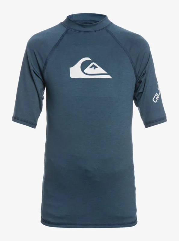 Boys 8-16 All Time Short Sleeve Rashguard - Navy Blazer Heather sold by Quiksilver