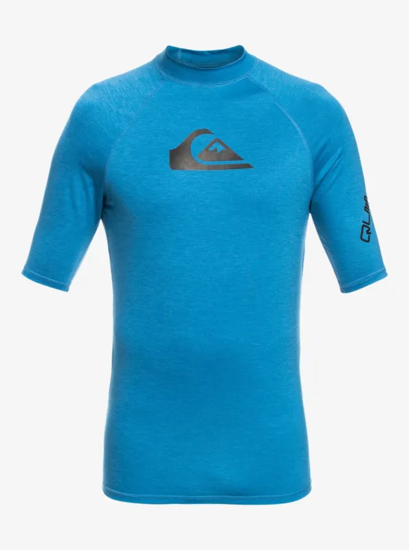 Boys 8-16 All Time Short Sleeve Rashguard - Vallarta Blue Heather sold by Quiksilver