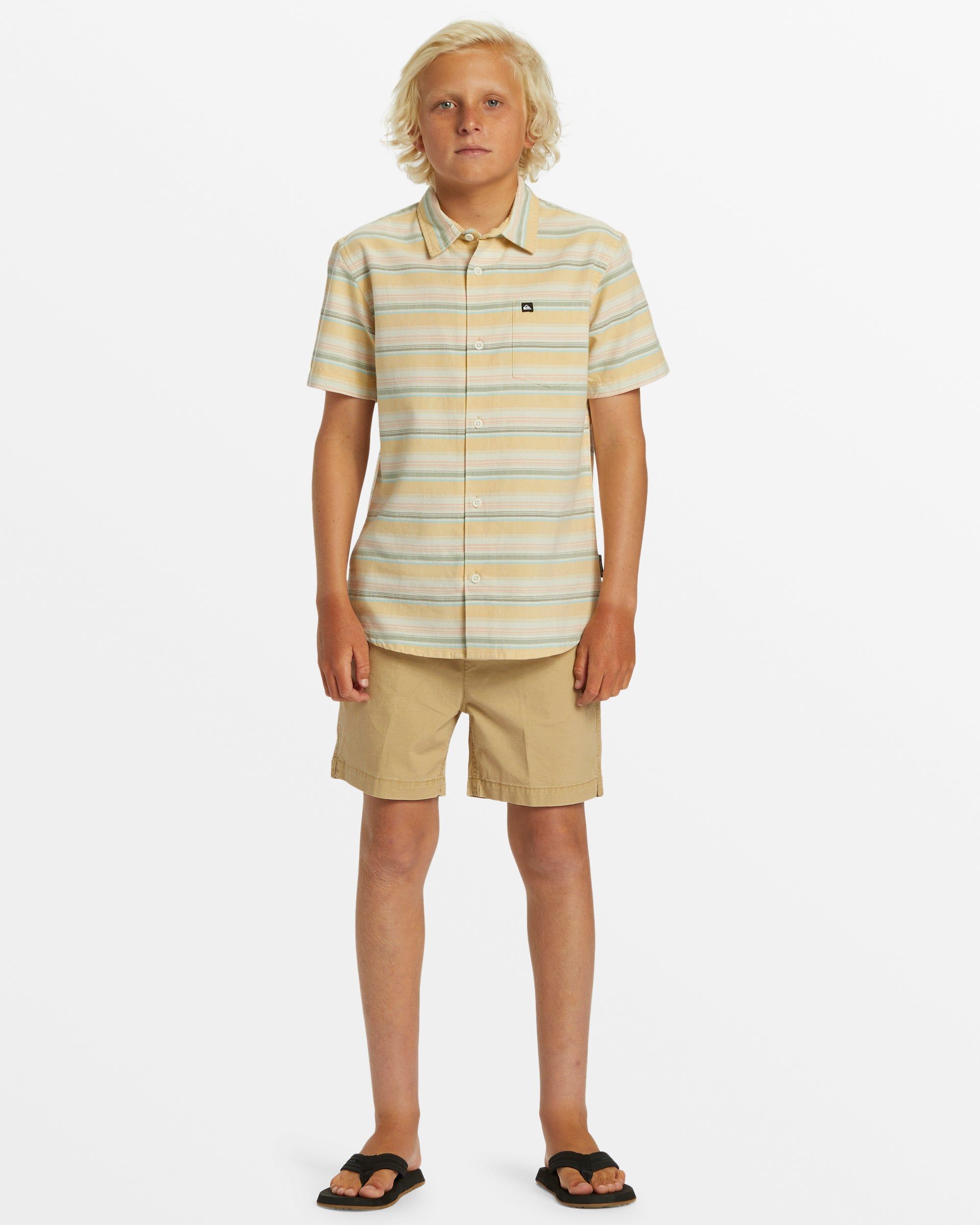 Boys 8-16 Oxford Stripe Classic Short Sleeve Shirt - Ochre sold by Quiksilver product image thumbnail 3