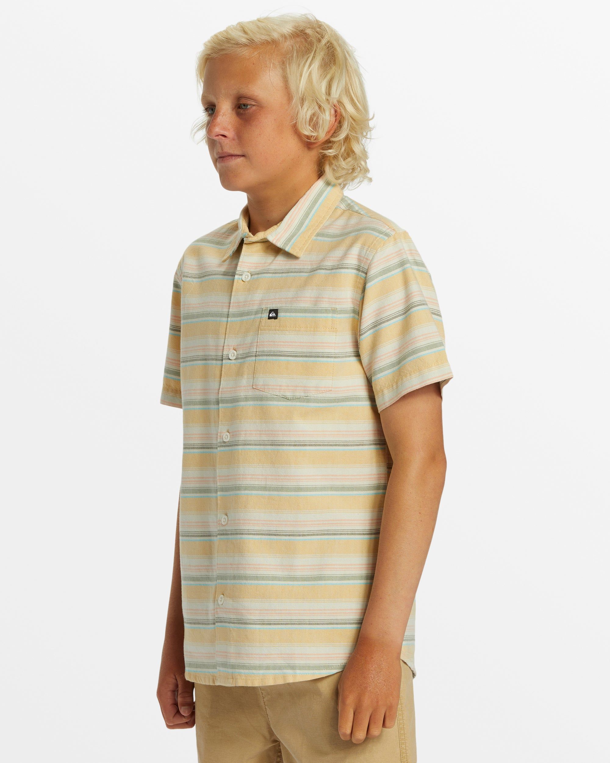 Boys 8-16 Oxford Stripe Classic Short Sleeve Shirt - Ochre sold by Quiksilver product image thumbnail 4